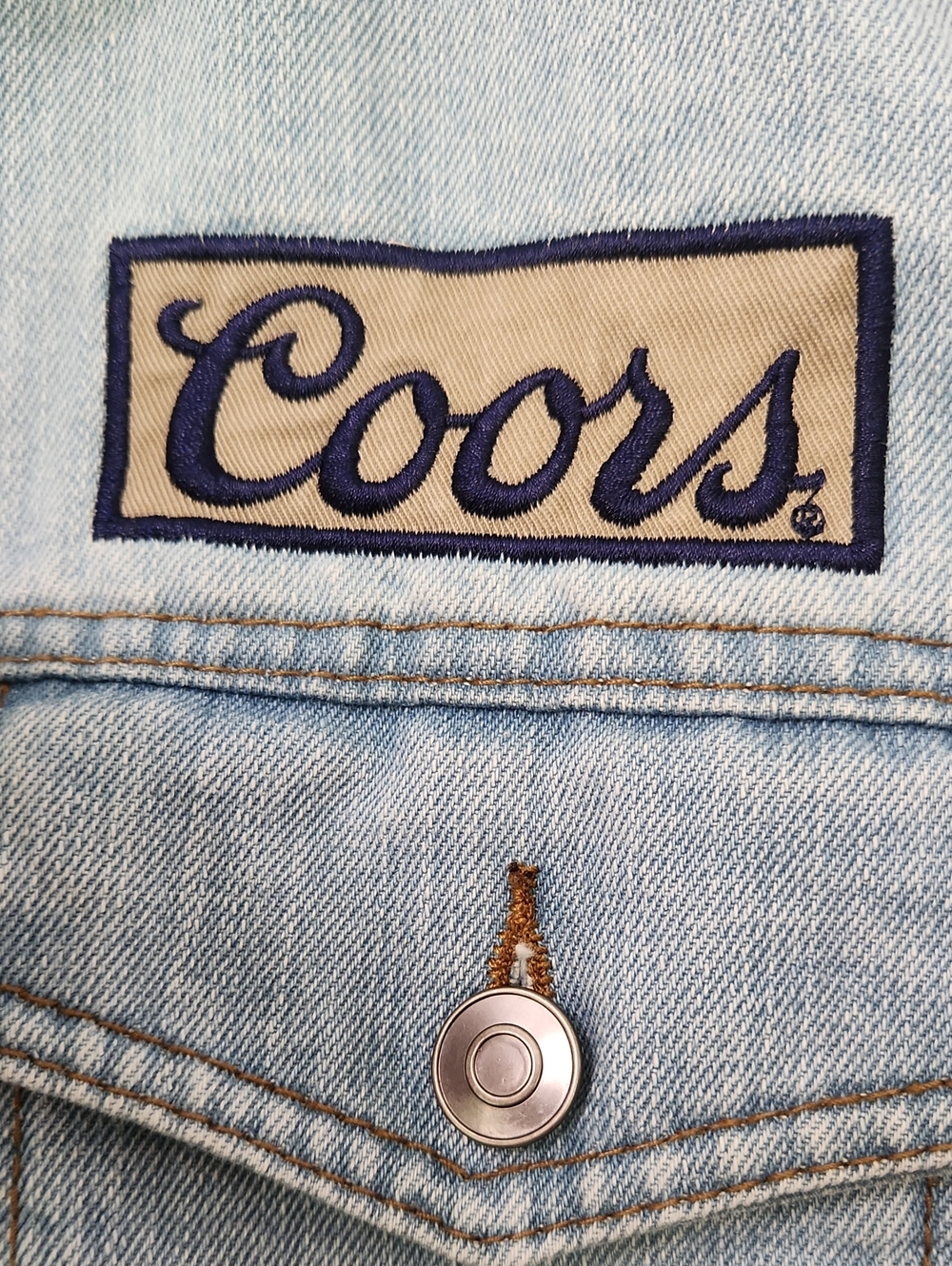 Coors Banquet Hooded Denim Trucker Jacket Light Wash L - Picture 9 of 16